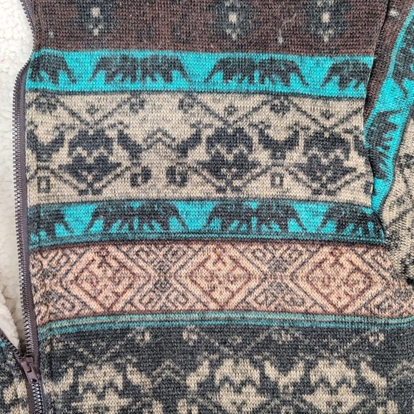 Zaful Women's Western Cropped Sweater w/ zipper Sz: 4 Geometric Pattern EUC - Picture 4 of 8